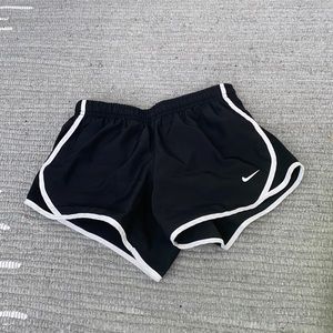 Black and White Nike running shorts